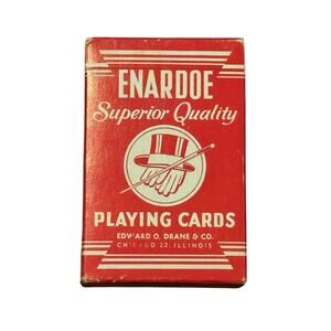 Vintage Enardoe Playing Cards Bridge Size Sealed ARRCO Chicago USA Linen Finish